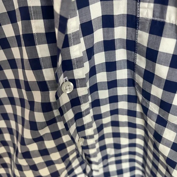 EUC Frank & Eileen Barry Navy Gingham Shirt sz Small - Picture 3 of 4